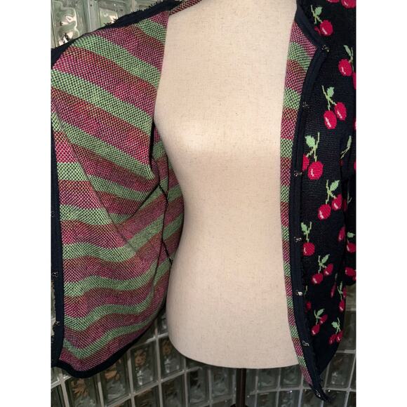 Cervelle vintage cherry cardigan - size Large - Picture 6 of 11